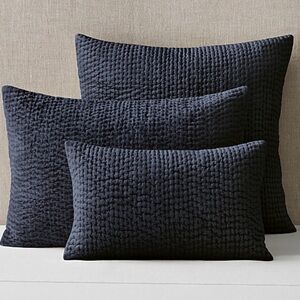 Restoration Hardware TWO Euro Shams Velvet Pick Stitch (2)!
